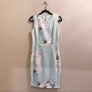 Calvin Klein Sheath Scuba Dress, Size 8, blue.